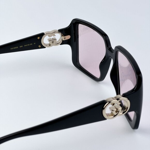 Gucci GG1692S 006 BRAND NEW Sunglasses Black Pink Mirror Logo Women Square main image 4